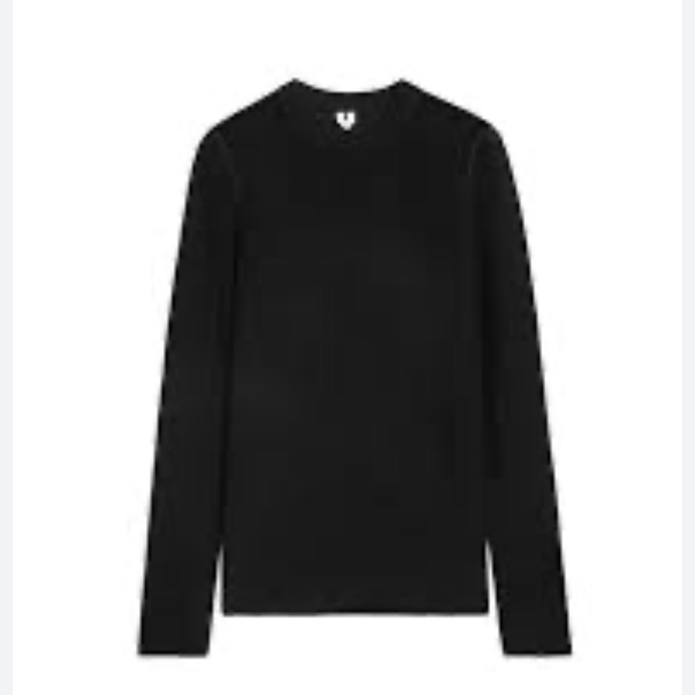 Arket Merino Wool Crewneck Sweater Black Minimalist Academia 2022 X-Small